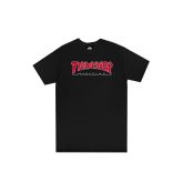 Thrasher Skate Mag Outlined Logo Short Sleeve Tee - Czarny - Short Sleeve T-Shirt