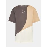Karl Kani Small Signature Block Tee Anthracite/Off White/Sand - Brązowy - Short Sleeve T-Shirt