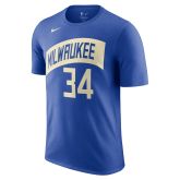 Nike NBA Milwaukee Bucks Giannis Antetokounmpo City Edition Tee - Niebieski - Short Sleeve T-Shirt