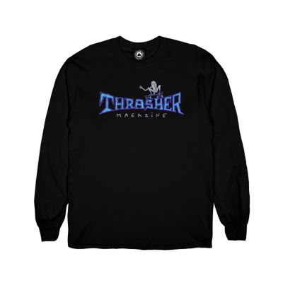 Thrasher Gonz Thumbs Up Long-Sleeve Tee - Czarny - Short Sleeve T-Shirt
