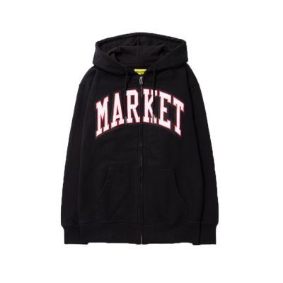 Market Arc Zip-Up Hoodie Black - Czarny - Bluza