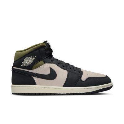 Air Jordan 1 Mid SE "Off Noir Medium Olive" - Biały - Trampki
