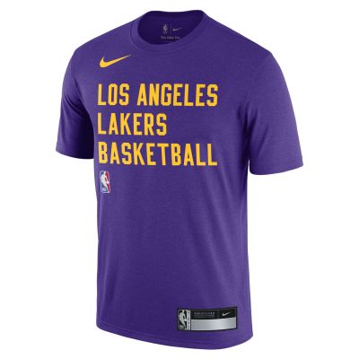 Nike NBA Dri-FIT Los Angeles Lakers Training Tee - Purpurowy - Short Sleeve T-Shirt