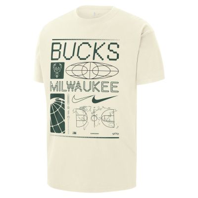Nike NBA Milwaukee Bucks Max90 Tee - Biały - Short Sleeve T-Shirt