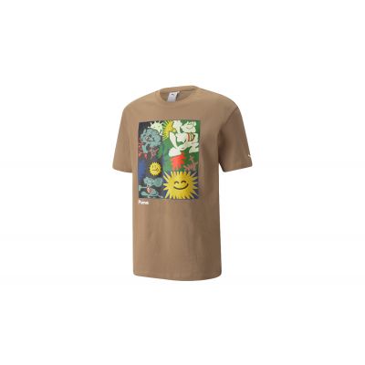 Puma Adventure Planet Graphic Men's Tee - Brązowy - Short Sleeve T-Shirt