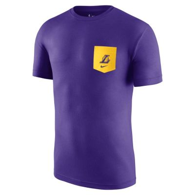 Nike NBA Los Angeles Lakers Pocket Tee - Purpurowy - Short Sleeve T-Shirt