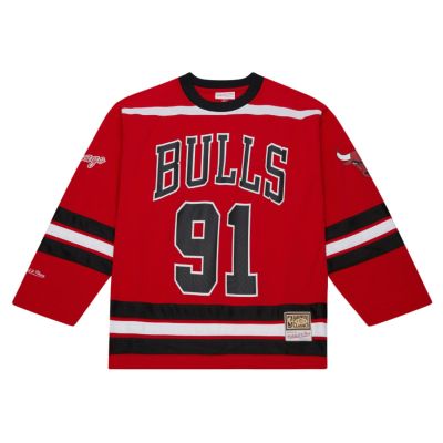 Mitchell & Ness NBA Maxxed Out Fashion Bulls Dennis Rodman Hockey Jersey - Czerwony - Jersey