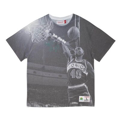 Mitchell & Ness Shawn Kemp Above The Rim Sublimated S/S Tee - Szary - Short Sleeve T-Shirt