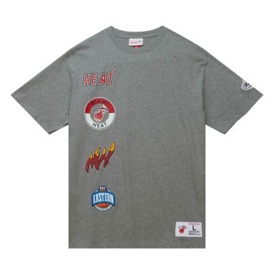 Mitchell & Ness NBA Miami Heat Hometown S/S Tee - Szary - Short Sleeve T-Shirt