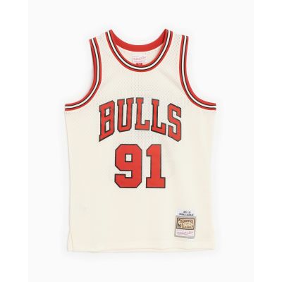 Mitchell & Ness NBA Chicago Bulls Dennis Rodman Off White Team Color Swingman Jersey - Biały - Jersey